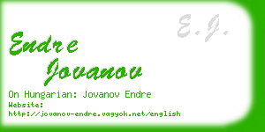 endre jovanov business card